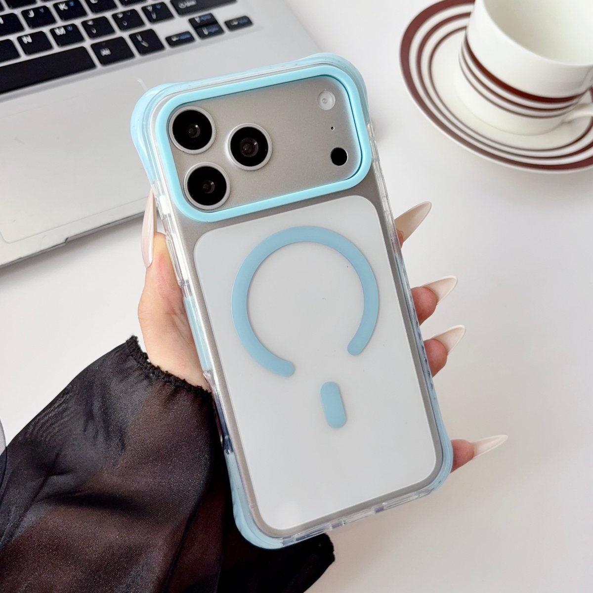Clear Magsafe Case - Airbags Shockproof Clear Magnetic Armor Case