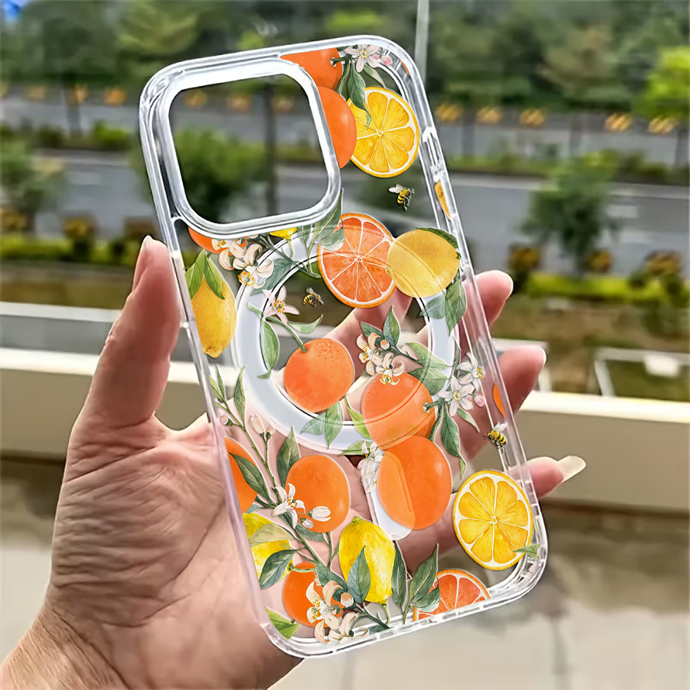 Clear Magsafe Case - Summer Lemon Phone Case for iPhone