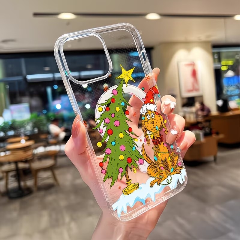 Clear Magsafe Case - Puppy themed Christmas party Clear Phone