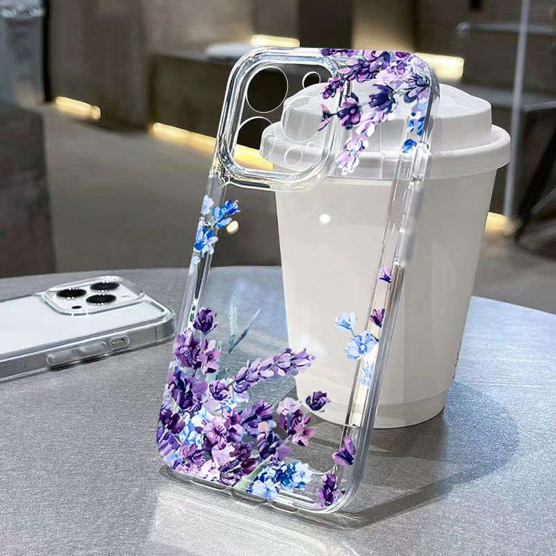 Phone Cases Protective - Purple Flower Soft TPU Phone Case
