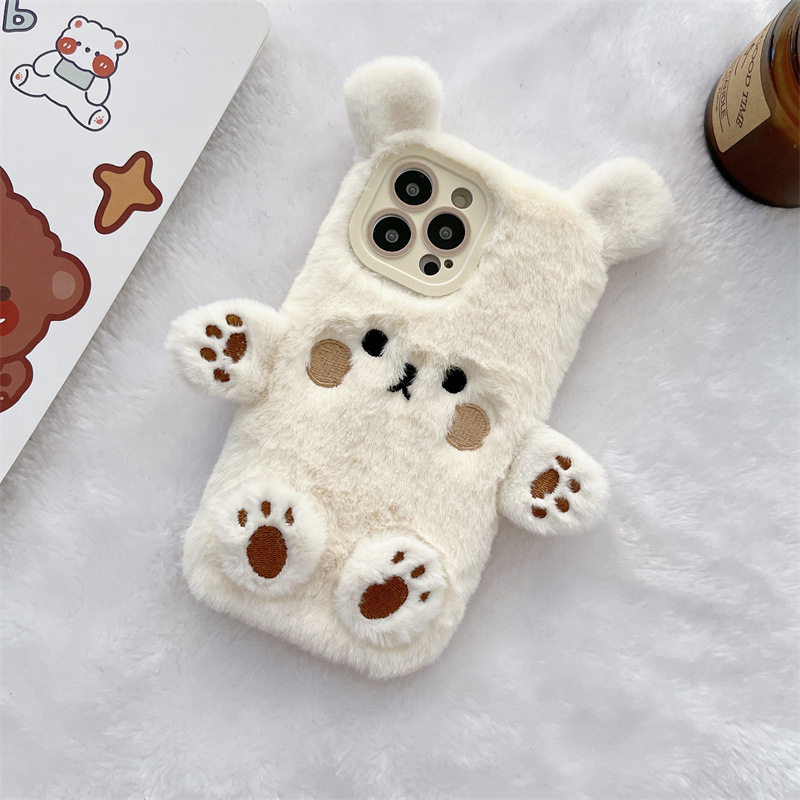 Korean 3D Cartoon Bear Fluffy  - огляд і ціна Phone Cases Protective