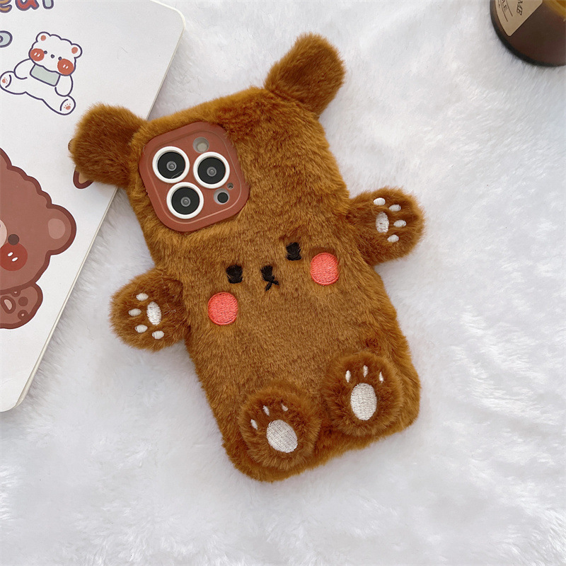 Korean 3D Cartoon Bear Fluffy  - огляд і ціна Phone Cases Protective