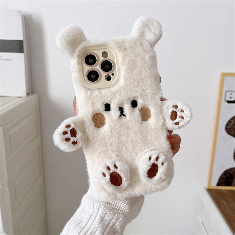 Korean 3D Cartoon Bear Fluffy  - огляд і ціна Phone Cases Protective