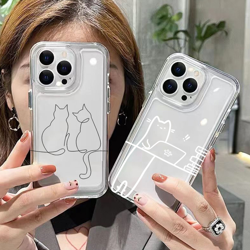 Cute Line Cat Anti-drop Phone  - огляд і ціна Phone Cases Xiaomi 14T