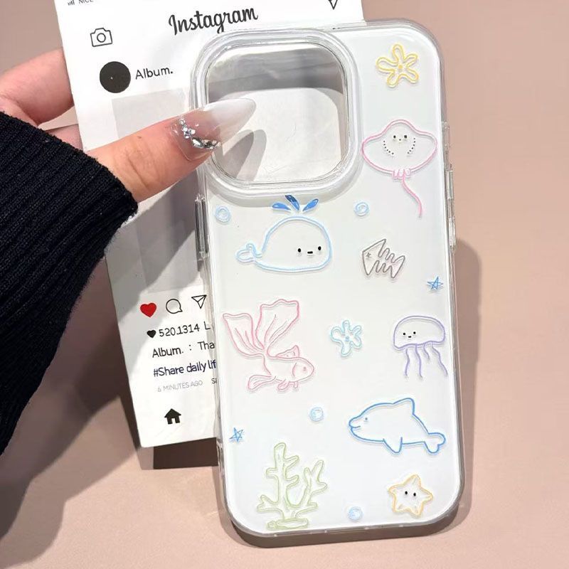 Line Drawings Of Small Seabed  - огляд і ціна Phone Cases Drawing