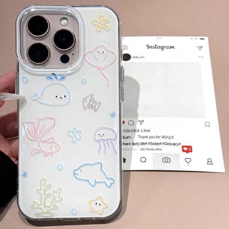 Line Drawings Of Small Seabed  - огляд і ціна Phone Cases Drawing