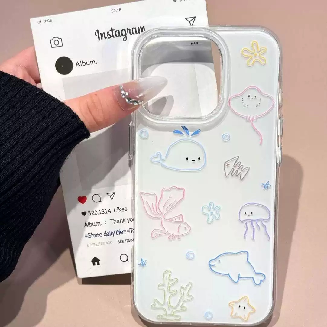 Line Drawings Of Small Seabed  - огляд і ціна Phone Cases Drawing