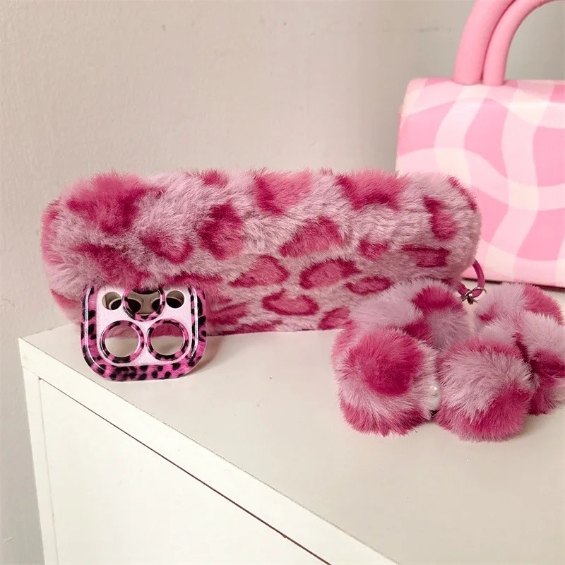 Fashion Leopard Furry Plush Le - огляд і ціна Phone Cases Iphone 16 Pro Max