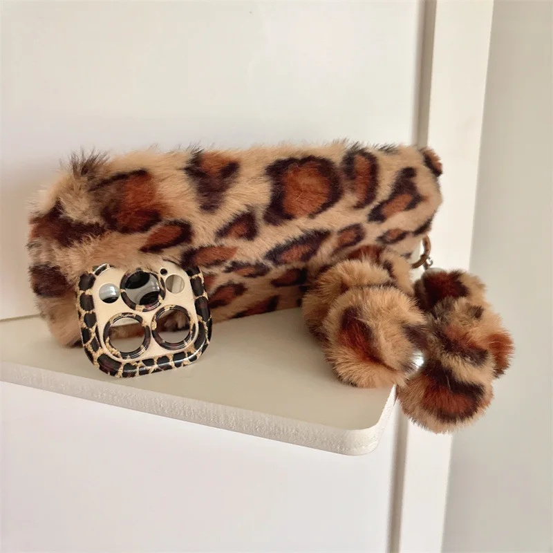 Fashion Leopard Furry Plush Le - огляд і ціна Phone Cases Iphone 16 Pro Max
