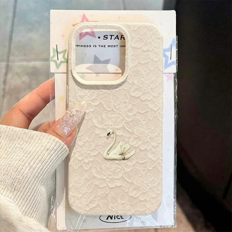 Lace Swan Pattern Lychee Textu - огляд і ціна Phone Cases Iphone 16 Pro Max