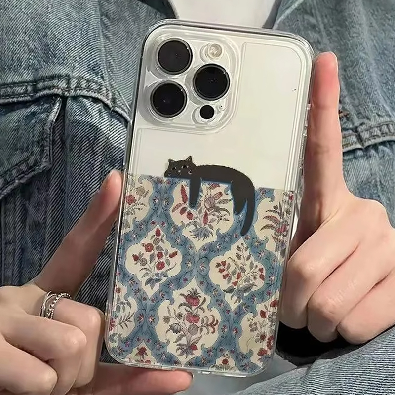 Retro Black Cat Pattern Vintag - огляд і ціна Phone Cases Vintage