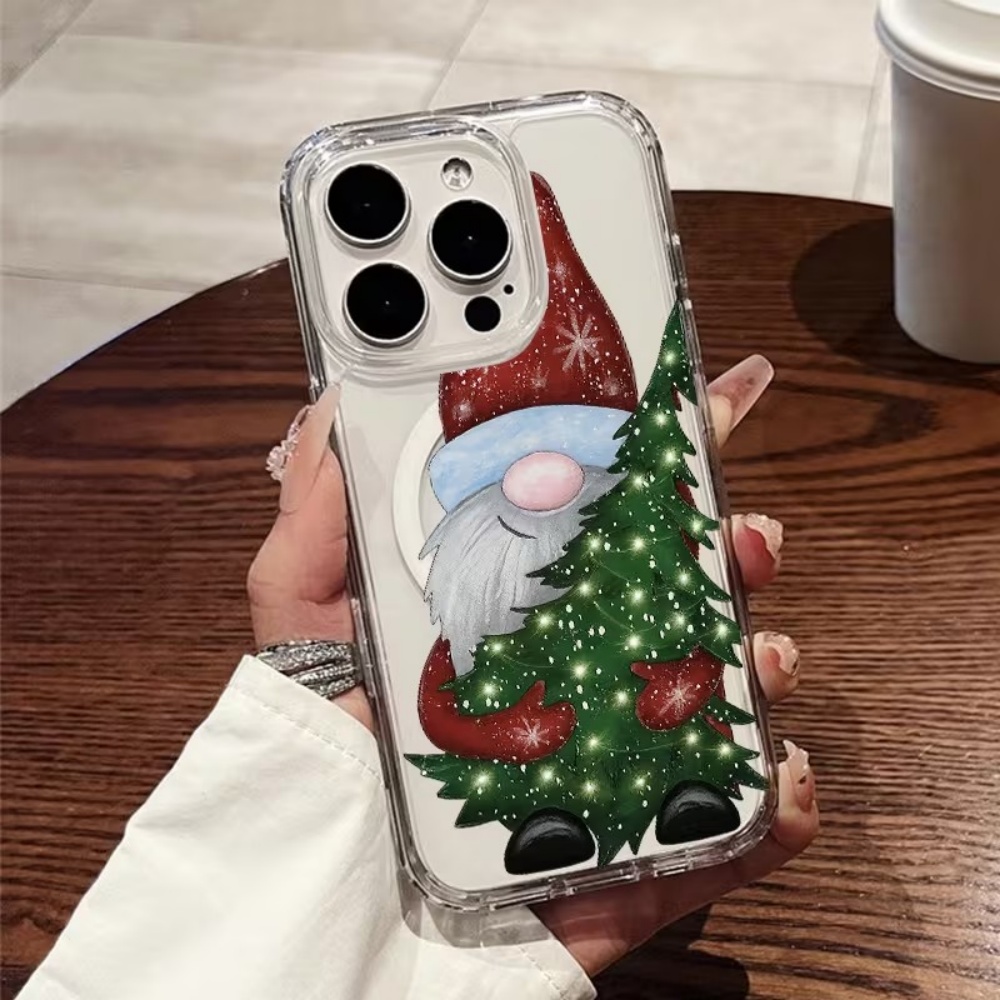 Cute Santa Claus Holding Xmas  - огляд і ціна Clear Magsafe Case