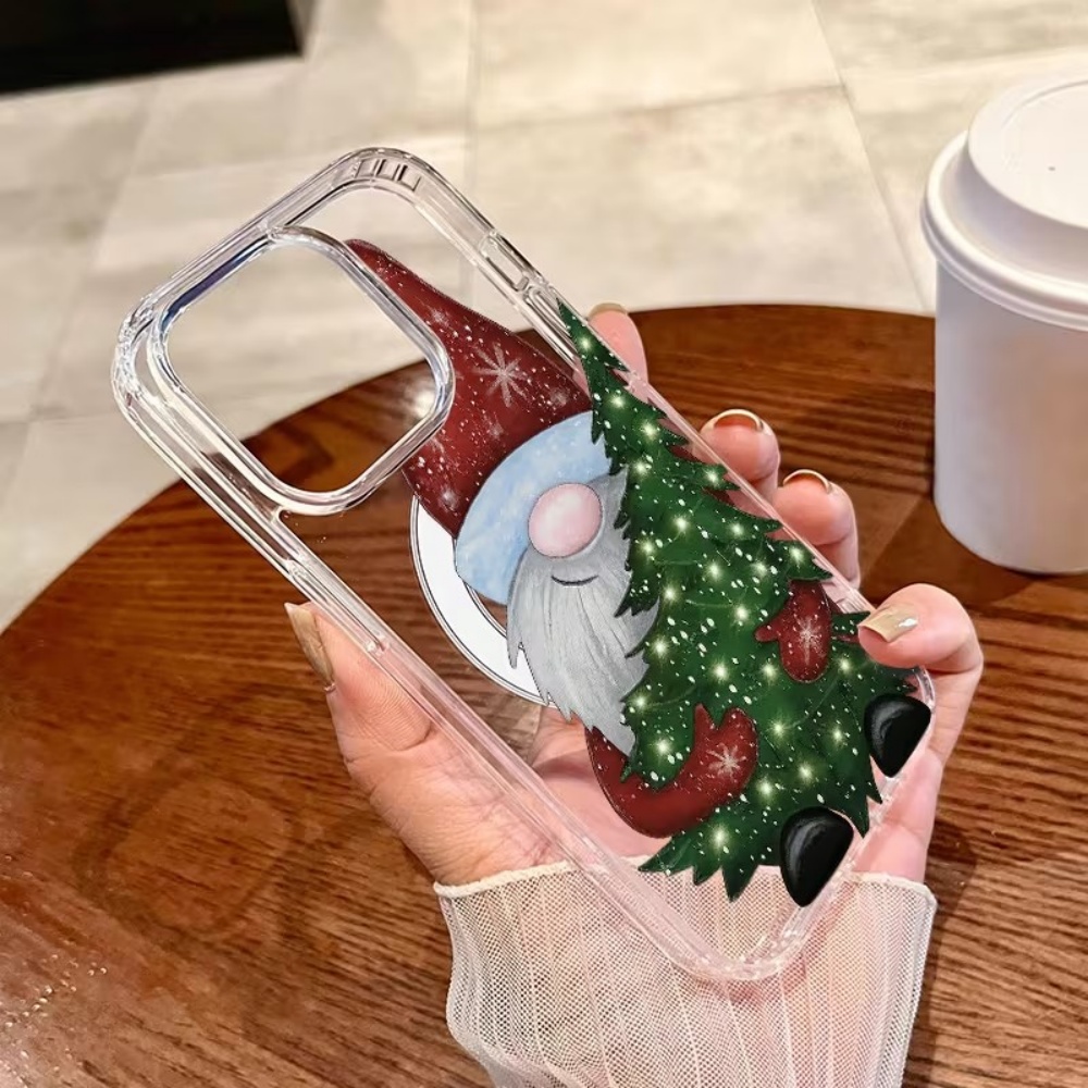 Cute Santa Claus Holding Xmas  - огляд і ціна Clear Magsafe Case