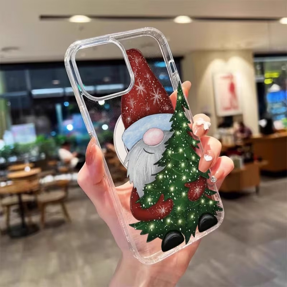 Cute Santa Claus Holding Xmas  - огляд і ціна Clear Magsafe Case